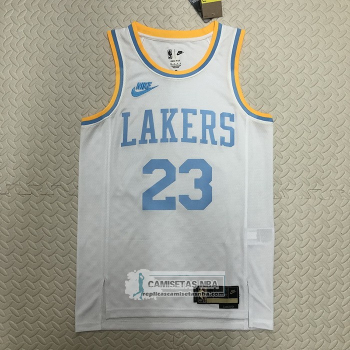 Camiseta Los Angeles Lakers LeBron James NO 23 Classic 2022-23 Blanco